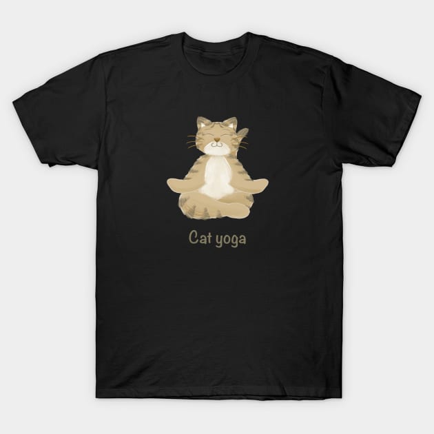 Tabby cat yoga T-Shirt by AbbyCatAtelier